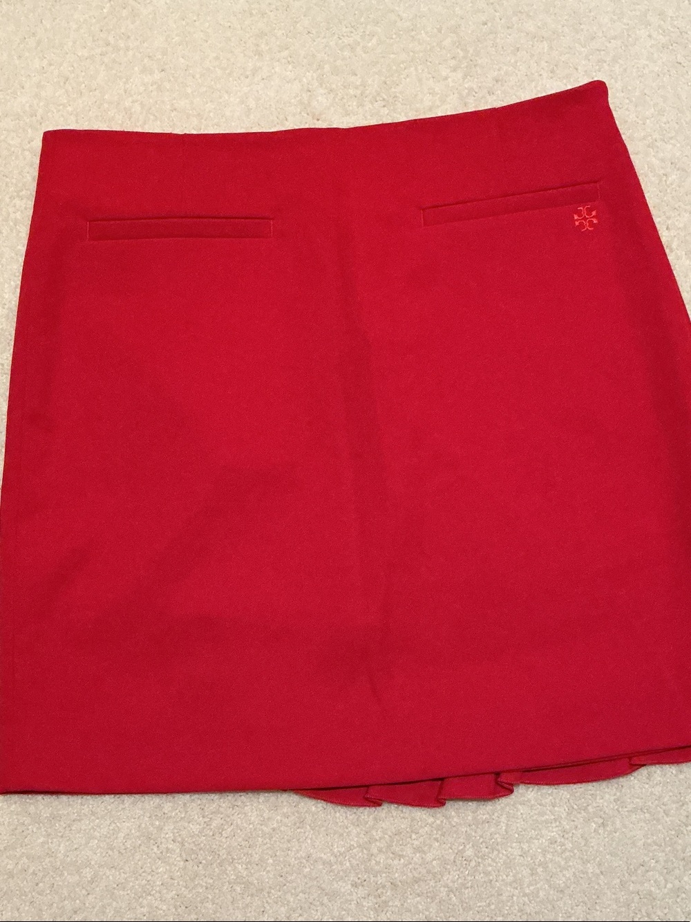 Tory Burch Red Ruffle-Trim Skort - Picture 3 of 4